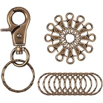 Keadic Schlüsselring-Set Aus Bronze – Flache Schlüsselanhänger Mit Kette & Schraubösen, 300-teilig In 4 Größen, Perfekt Zum Basteln & Für Schmuck
