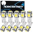 Xnourney 10PCS T10 194 168 Led Car Bulb 6000K White Light, Upgrade 5 SMD 5050 Chipset 2825 W5W 175 158 LED Light for Map Dome Door Courtesy License Plate Side Marker Light T10 Led Car Bulb