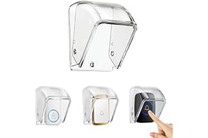 Doorbell regnskydd, flip up plast vattentätt skydd utomhus dörrklocka set, lätt att installera fodral för dörrklocka tryckknapp, trådlös dörrklocka (9,7 x 6,4 x 6,4 cm)