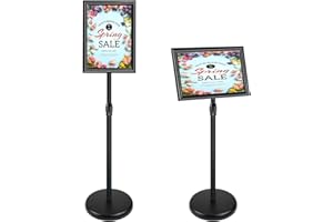 NEWZEALKIDS Soporte de pie para póster de pie con soporte para carteles, soporte para bodas, espectáculos, publicidad, etc, negro, A4