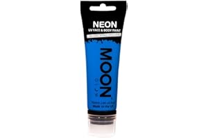 Moon Glow Supersize Neon UV Peinture visage et corps – avec applicateur éponge, Bleu profond, 75 ml