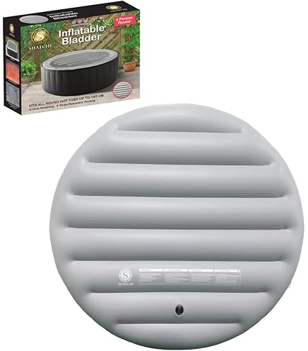 Veesper Ronde opblaasbare Hot Tub Cover 124,5 cm Waterdichte Winddicht Geïsoleerde Spa Cover, Energiebesparende Hot Tub Protector voor Buitengebruik, Vervanging