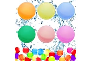 FCVOCL Water Balloons Reusable, Self Sealing & Quick Fill Water Balls Toys with Storage Mesh Bag, Pool Toys for Kids Adults, Supplies for Family Outdoor Garden Beach Summer Games