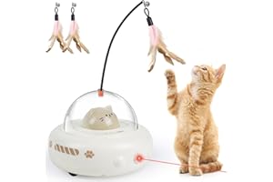 WILLONG Juguete de gato de bricolaje 3 en 1, juguete interactivo para gatos, juguete para gatos eléctrico y recargable por USB