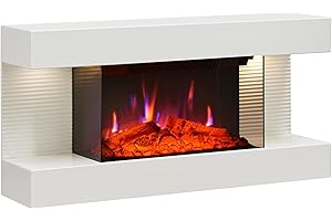 BALDERIA Chimenea eléctrica de pie IDA | Efecto de Llama 3D | Calefacción eléctrica 1800 W | con Mando a Distancia, Control de Arranque, Temporizador y termostato