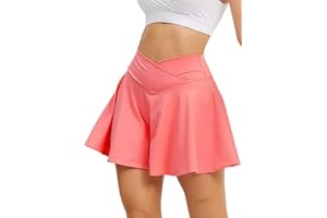 TZLDN Women Skort Tennis Skirt with Shorts Skater Skirt with Pockets Athletic Skirts Pleated Mini Skirt Klit for Golf Workout School femboy y2k