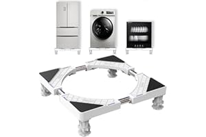 DEWEL Waschmaschinen Untergestell Bärenlast 300kg Verstellbare Waschmaschine Sockel für Kühlschrank Trockner Gefrierschrank Länge 43-67cm Höhe 10-13cm