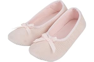 Legou Damen Mädchen Microterry Ballerina Haus Slipper Frottee Ballerina mit Feuchtigkeitstransport