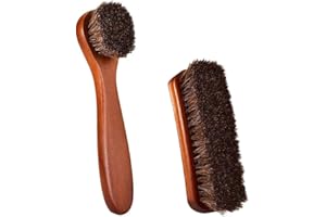 KAIAIWLUO Schuhbürste,2 PCS Polierbürste Rosshaarbürsten Schuhputzbürsten Hochglanz-Rosshaarbürste Schuhreinigungsbürsten für Kleidungsstücke Stiefel Autositze Taschen Sofas