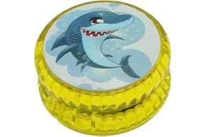 SRV HUB Yo-Yo Lumineux Jaune à Retour Automatique pour Enfants Débutants - Roulement Plastique Haute Vitesse, Divertissement, Boucle, String Tricks, Party Favors pour Adultes, Garçons, Filles - 5,5 cm
