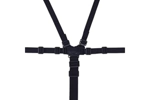 Xinzistar 5 Point High Chair Belt, Safety Belt, Baby Adjustable Universal Tripp Trapp Strap, Child Protection for Buggy, Child Seat, Pushchair (Black)