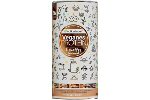 Veganskt protein iskaffe | 1 000 g | 12 vegetabiliska proteinkällor | Utan soja och gluten | premiumkvalitet från Bodensjön