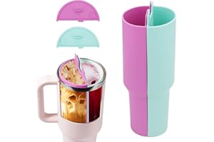 XIHIRCD 2stk Getränketrenner aus Silikon für Stanley 40oz, Bechertrenner aus Silikon mit Hoher Kapazität und 2stk Deckeln Wasserbecher-Zubehör Leicht Zu Reinigen Kompatibel mit Stanley Cup 40oz