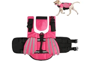 YOLISPA Hund Schwimmweste Haustier Lebensretter Sicherheitsschutz mit Reflektierenden Streifen Griff zum Schwimmen Strandbootfahren