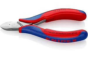KNIPEX Elektronik-Seitenschneider mit durchgestecktem Gelenk mit Mehrkomponenten-Hüllen 115 mm, 77 22 115