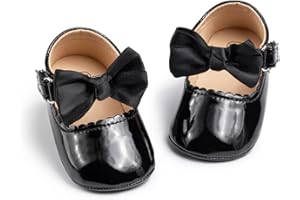 CENCIRILY Baby Girl Mary Jane Shoes Anti-Slip First Walking Bowknot Soft Sole Princess Wedding Dress Flats for 0-18 Month