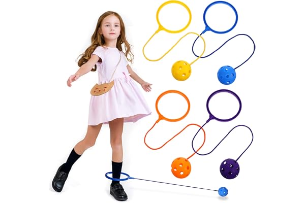 Milisten Lot de 4 Balles Sautées pour Garçon et Filles, Balles de Cheville Colorées, Jouet D’Exercice Physique pour Intérieur et Extérieur, Anneaux de Saut Ludiques pour Sport