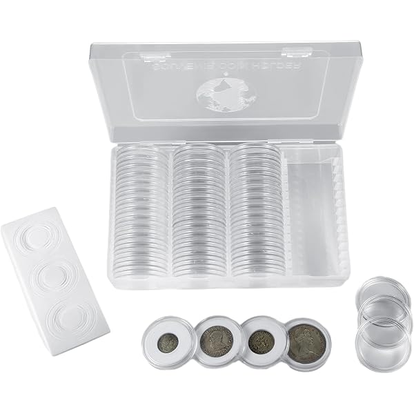 HNBTX 50 PCS Capsule per Monete,Porta Monete da Collezione,17/20/25/27/30/33/38/40mm Münzen Aufbewahrung,per Monetes Regolabili Schiuma Guarnizione per Raccoglitore Numismatica