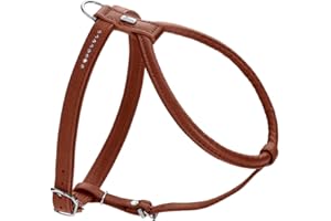 HUNTER Uprząż dla psa Round & Soft Canadian UP, kolor: koniak, miękka, przyjemna w dotyku skóra, okrągła, przyjazna dla futra, trwała, Made in Germany, rozmiar: S/2