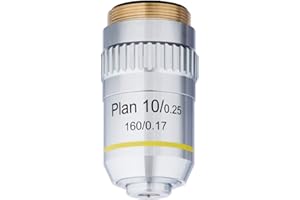 AmScope - Objetivo acromático Plan 4x, con anillo moleteado.