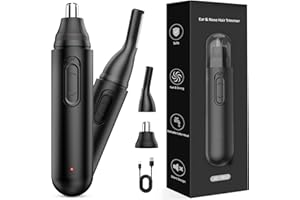 IFANZETECH corta pelos nariz y orejas hombre profesional electrica - cortapelos nariz y oreja, Sin Dolor Quita Pelos, Cuchilla Hipoalergénica de Doble Filo, Recargable por USB Inalámbrico, Negro