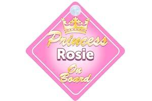 TTAMG Crown Princess Rosie On Board Personalised Baby / Child Girls Car Sign