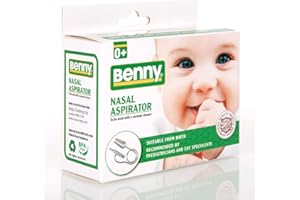 NOBU BABY Benny Nasal Aspirator -The Most Effective Nose Cleaner for Sinus Congestion Cold and flu. Safe, Gentle and Fast Nose Suction for Newborns Children Even for 7yrs