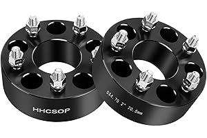 HHCSOP 5x4.75 Wheel Spacers 2"(50mm) Bore 70.5mm with M12x1.5 Studs for Chevy S10 Blazer Camaro Corvette Impala/GMC S15 Sonoma Jimmy/Pontiac Firebird GTO Phoenix/Cadillac XLR, 2PCS 5x120.65 Wheel Adapters