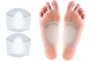 TINKBER Almohadillas de gel de soporte de arco para pies planos, fundas de cojines de gel suaves para soporte de fascitis plantar y soporte de pie plano, arcos caídos, espolones del talón, alivio del dolor