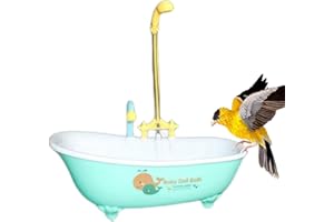 Huayeex Automatische Vogel Badewanne, Wellensittich Badewanne Vogel Spielzeug Bad Dusche, Vogelbadewanne Mit Wasserhahn, Badewanne Vogel Asserzyklus Papageien-Badewanne Haustier-Vogeltränke
