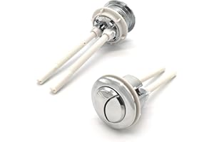 LECHENGJIA 2 PièCes 38mm Boutons Poussoirs De Toilette Double Chasse Bouton, Standard Chrome Plaqué Argent Wc RéServoir Boutons, Bouton De Chasse D'Eau Wc Standard De Rechange, Pour Chasse D'Eau Wc