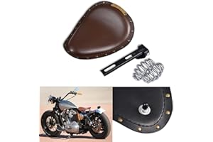 NATGIC Harley Motorrad Solo Sitzpolster Grundplatte Federsitzpolster Sattelhalterung für Harley/Honda/Yamaha/Kawasaki (Newbraun)