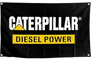 PULMA Caterpillar 2-Sided 3X 5FT Heavy Duty Nylon Diesel Flag with Four Brass Locks