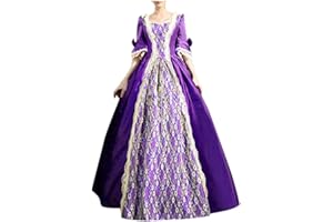ESSUE Robe Victorienne Reine Femme Robe Dentelle À Manche Longue De SoiréE Palais Vintage Grande Taille MéDiéVal RéTro Dress Maxi à Manches Papillon à Lacets Dress Cosplay DéGuisement Carnaval Victorien
