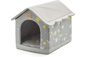 Jiupety Cuccia per Cani da Interno, Taglia XL Casetta per Cani Adatto per Cani di Medie e Grandi dimensioni, Grotta Calda e Confortevole, Cuscino Reversibile, Fondo Antiscivolo, Grigio
