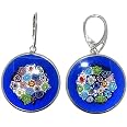 Venetiaurum - Orecchini Da Donna Con Perle Ovali In Vetro di Murano E Argento 925 Rodiato - Gioiello Made In Italy Certificato