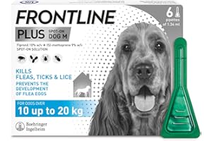 FRONTLINE Plus Flea & Tick Treatment for Medium Dogs - 6 Pipettes