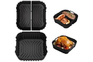 ZORENLEPO 23CM Silikonform Heißluftfritteuse Zubehör für Cosori Turboblaze XXL 6L 5,5L,Air Fryer Silikon Einsatz Zubehör Mit Ninja Max Pro AF180EU 6,2L,Philips Airfryer 2000 Serie 6,2L NA230