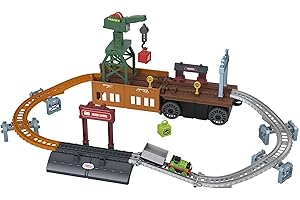 Thomas & Friends- Playset Thomas Trasformabile 2-in-1, Trenino a Spinta e Pista con Gru Funzionante, Giocattolo per Bambini 3+Anni, GXH08
