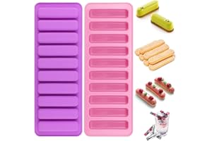 EXIN DECHEN 2 Pezzi Stampo in Silicone per Barrette Cereali, Stampi Rettangolare Silicone con 10 Cavità, Stampo Barrette Energetiche, Stampi da Forno a Barretta per Cioccolato, Biscotti, Cubetti Ghiaccio, Torta