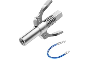 LMYDIDO G Coupler do smaru, smaru, złączka, G Coupler do smaru i smaru, wąż pancerny do wszystkich rodzajów prasy smarowej, stal nierdzewna (podwójny uchwyt ze stali nierdzewnej)