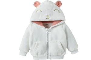 Borlai nouveau-né bébé manteaux mignons chaud manteau épais manteau veste à capuche outwear 0-18 mois