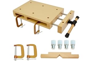 JAOGAUS Przenośna strugarka, mobilny stół warsztatowy, mały z imadłem do drewna, stół warsztatowy, składany, przenośny, stół napinający, stół warsztatowy, nadaje się do rzeźbienia, cięcia, zaciskania