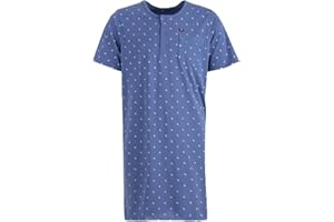 Henry Terre Męska koszula nocna z krótkimi rękawami, letnia koszulka do spania, rozmiar M-3XL