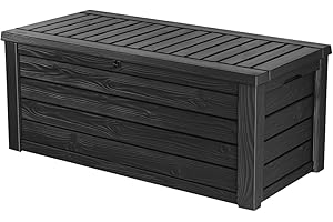 Keter Westwood - Contenitore per Cuscini Grigio (Antracite), capacità 570 Litri, Lunghezza 155 x Larghezza 72,4 x Altezza 64,4 cm (Esterno), Impermeabile, Resistente alle intemperie, Robusto