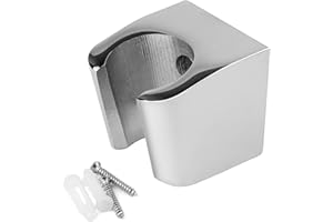 Alliage de Zinc Support de Douche, GEBAUM Argent Shower Head Holders, Support de Douche Mural de Douche Avec Vis, Petit et Facile à Installer, Dimensions de l'article L x l x H: 3,5 x 3,3 x 3,1 cm