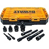 DEWALT Impact Driver Socket Adapter Set, 10-Piece 3/8" &amp; 1/2" Drive Metric (DWMT74741)