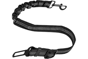 Zhtulck Anschnallgurt Hund Auto, Verstellbarer Hunde Anschnallgurt Auto Elastischer Ruckdämpfung Hundeanschnaller fürs Auto für Alle Hunderassen Katzen & Autotypen (50-85cm)