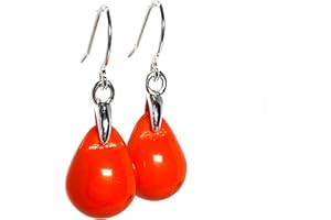 Black Moon® Mermaid Glass Drop Earrings with Silver Ear Wires - Blue Black Red Green Pink - Small Drop Earrings