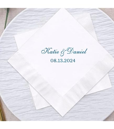 Tovaglioli 50 anni di matrimonio Eucalipto | Madame Clari - Articoli per Feste